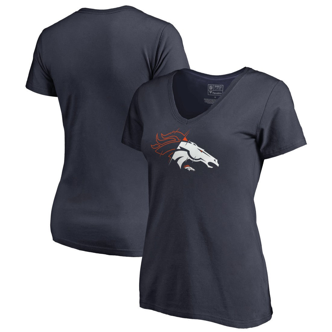 Denver Broncos Women's X-Ray V-Neck T-Shirt - Navy on sale
