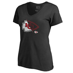 Kansas City Chiefs Women's X-Ray Slim Fit V-Neck T-Shirt - Black online