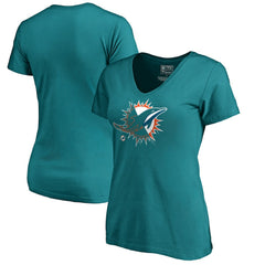 Miami Dolphins Women's X-Ray Slim Fit V-Neck T-Shirt - Aqua on sale