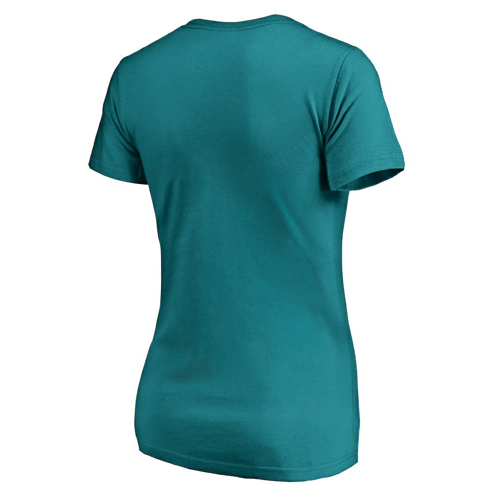 Miami Dolphins Women's X-Ray Slim Fit V-Neck T-Shirt - Aqua on sale