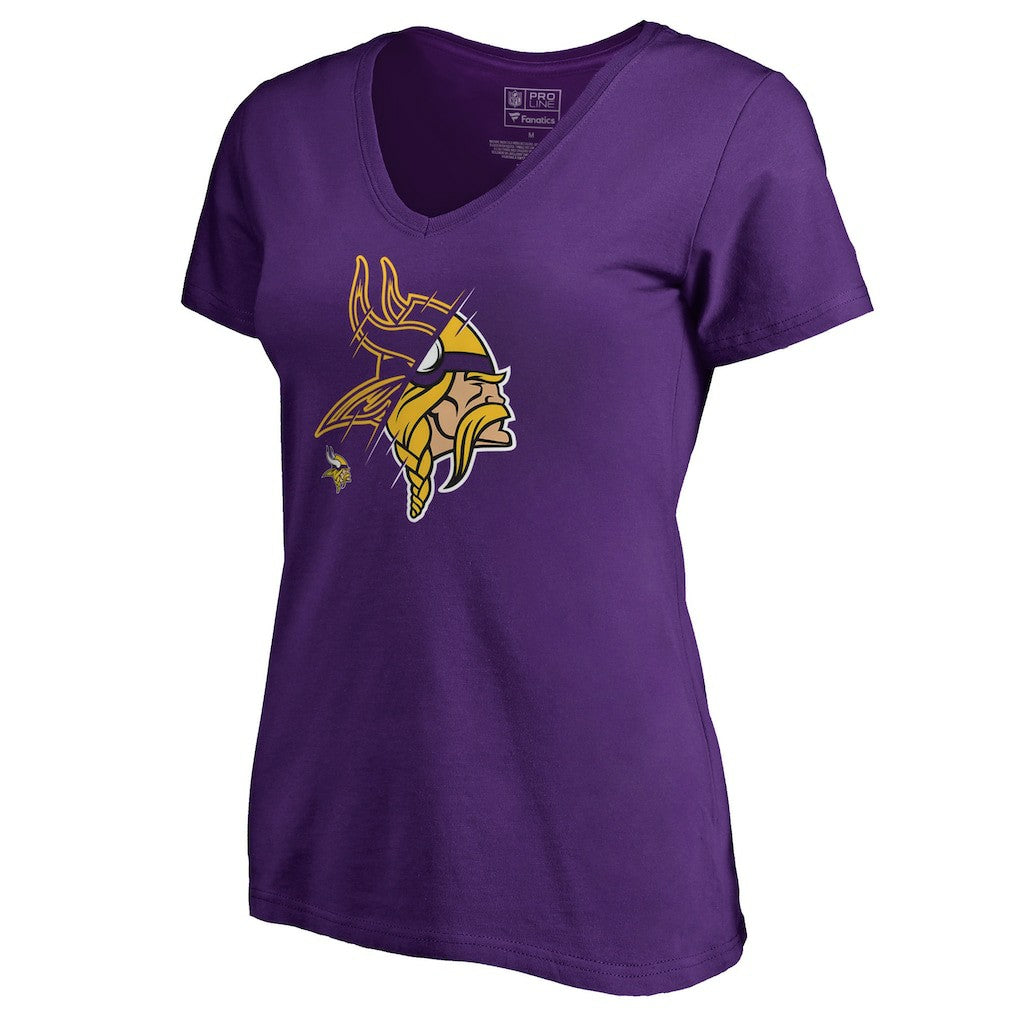 Minnesota Vikings Women's X-Ray Slim Fit V-Neck T-Shirt - Purple on sale