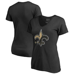 New Orleans Saints Women's X-Ray Slim Fit V-Neck T-Shirt - Black outlet