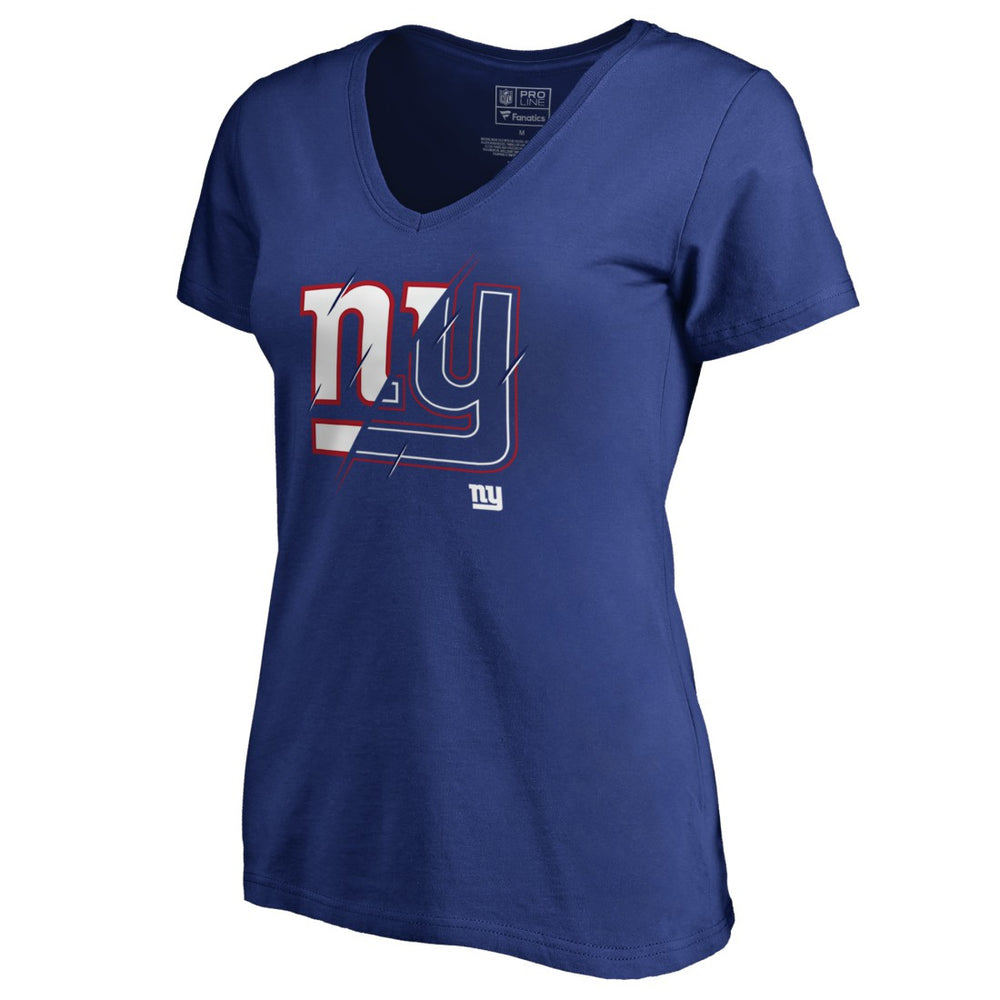 New York Giants Women's X-Ray Slim Fit V-Neck T-Shirt - Royal discount