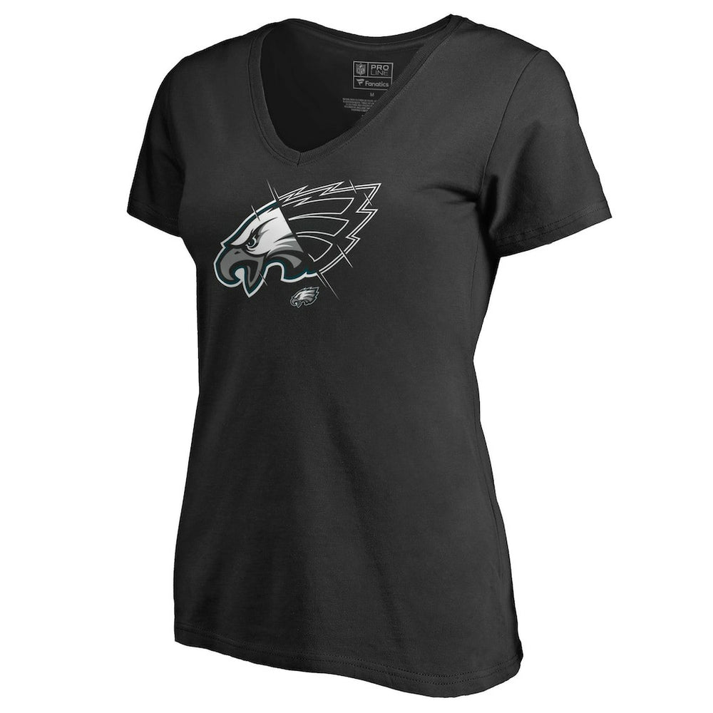 Philadelphia Eagles Women's X-Ray Slim Fit V-Neck T-Shirt - Black for sale