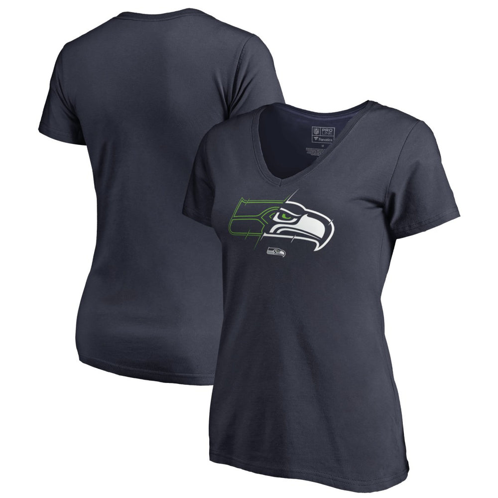 Seattle Seahawks Women's X-Ray V-Neck T-Shirt - Navy cheap