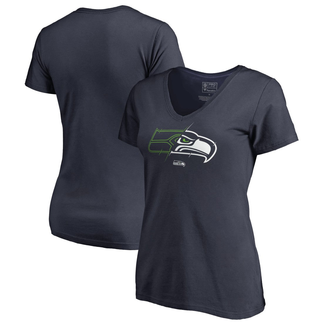Seattle Seahawks Women's X-Ray V-Neck T-Shirt - Navy cheap