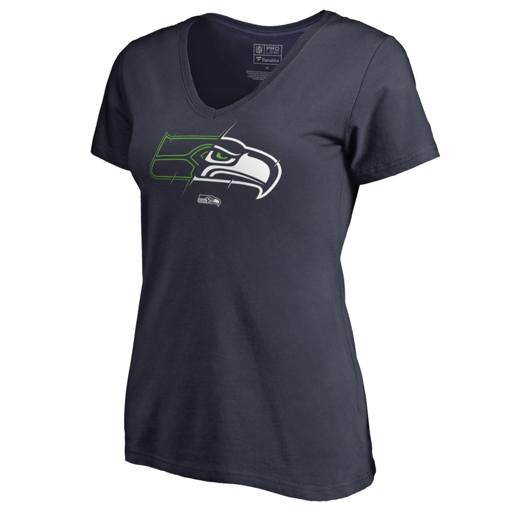 Seattle Seahawks Women's X-Ray V-Neck T-Shirt - Navy cheap