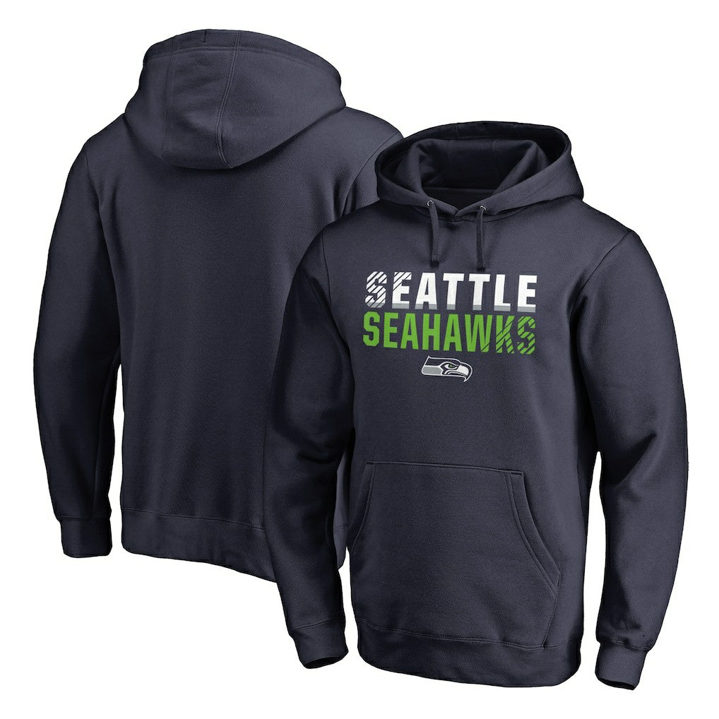 Seattle Seahawks Iconic Collection Fade Out Pullover Hoodie - College Navy sale