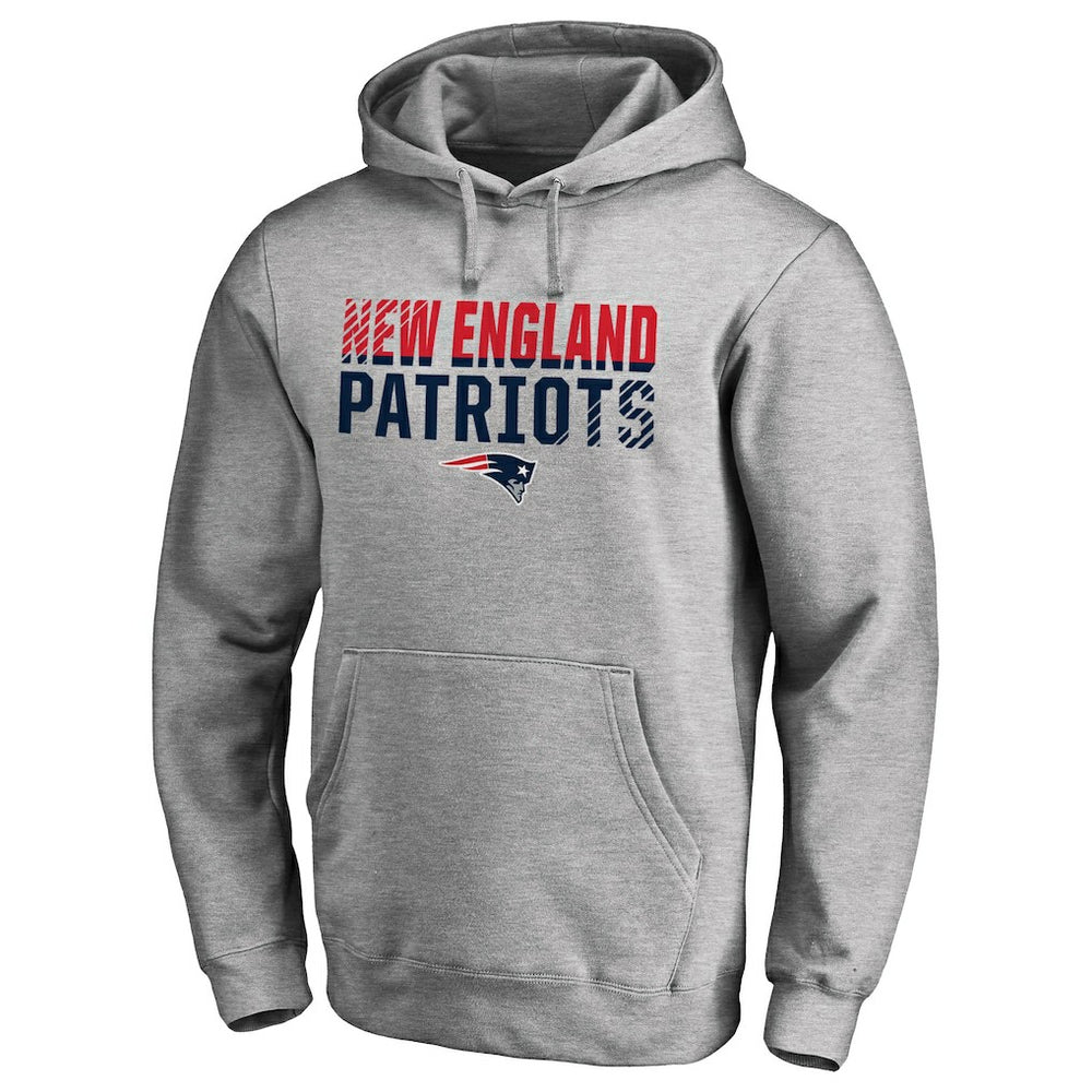 New England Patriots Iconic Collection Fade Out Pullover Hoodie - Ash online