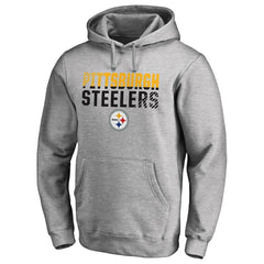 Pittsburgh Steelers Iconic Collection Fade Out Pullover Hoodie - Ash discount