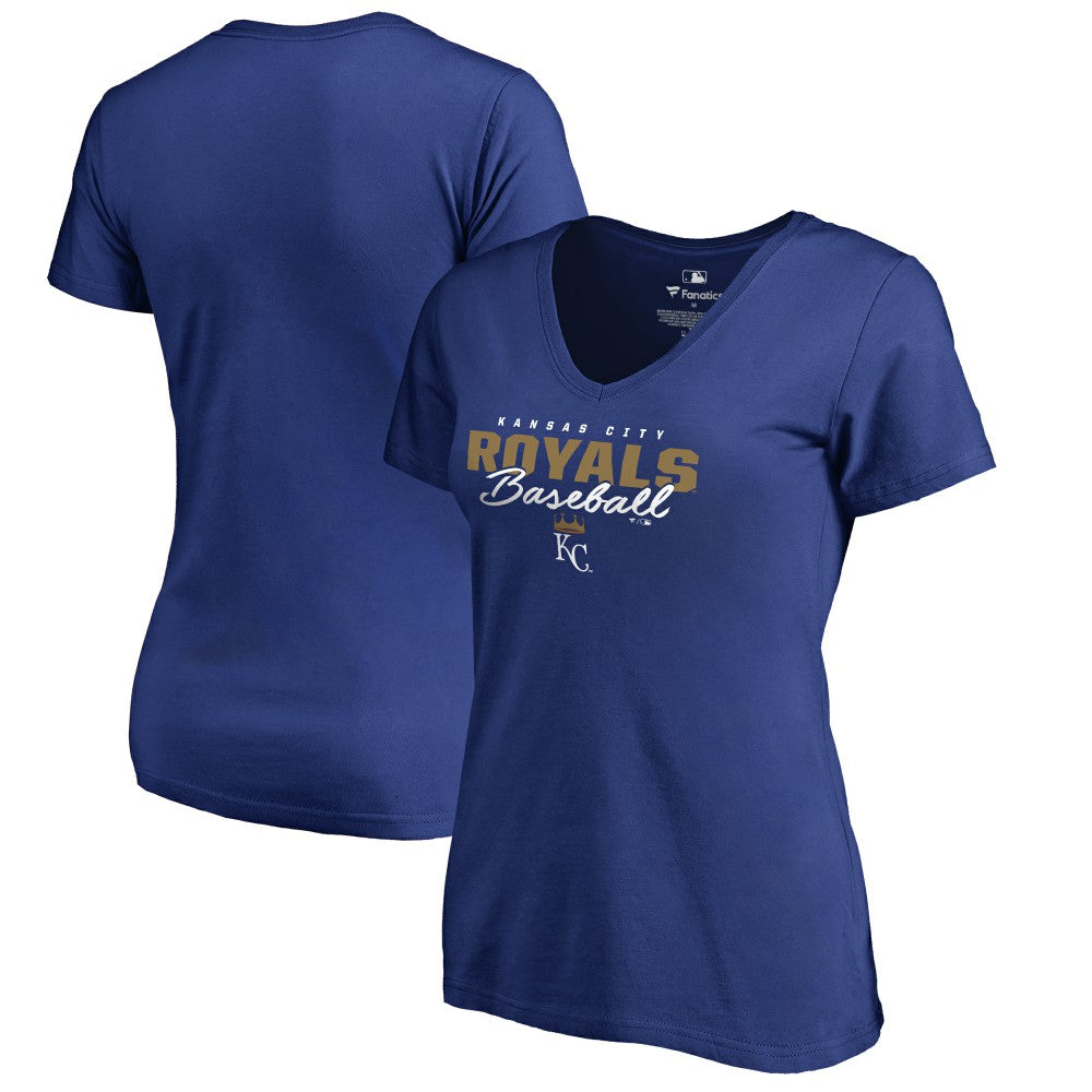 Kansas City Royals Women's Script Assist V-Neck T-Shirt Royal