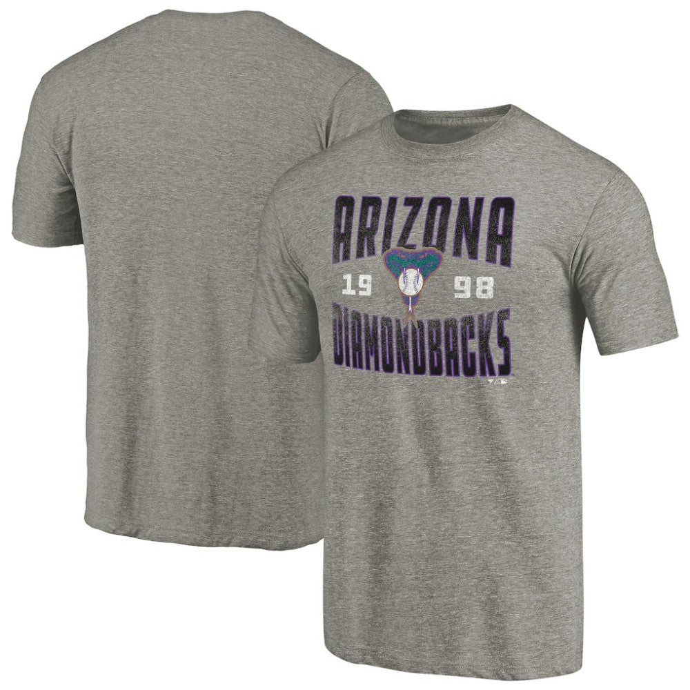 Arizona Diamondbacks Cooperstown Collection Antique Stack Tri-Blend T-Shirt Gray