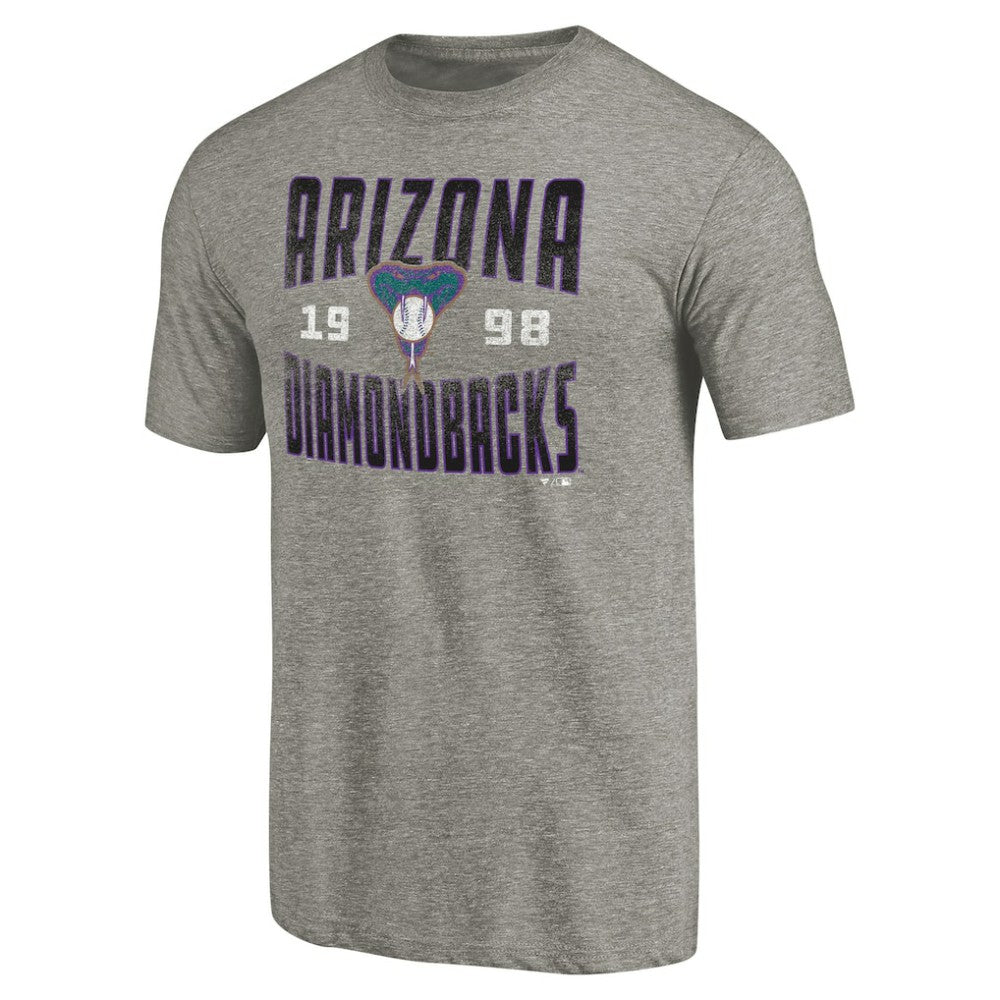 Arizona Diamondbacks Cooperstown Collection Antique Stack Tri-Blend T-Shirt Gray