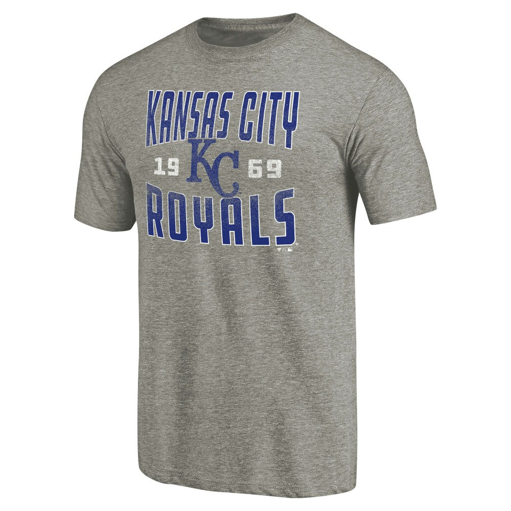 Kansas City Royals Cooperstown Collection Antique Stack Tri-Blend T-Shirt Gray
