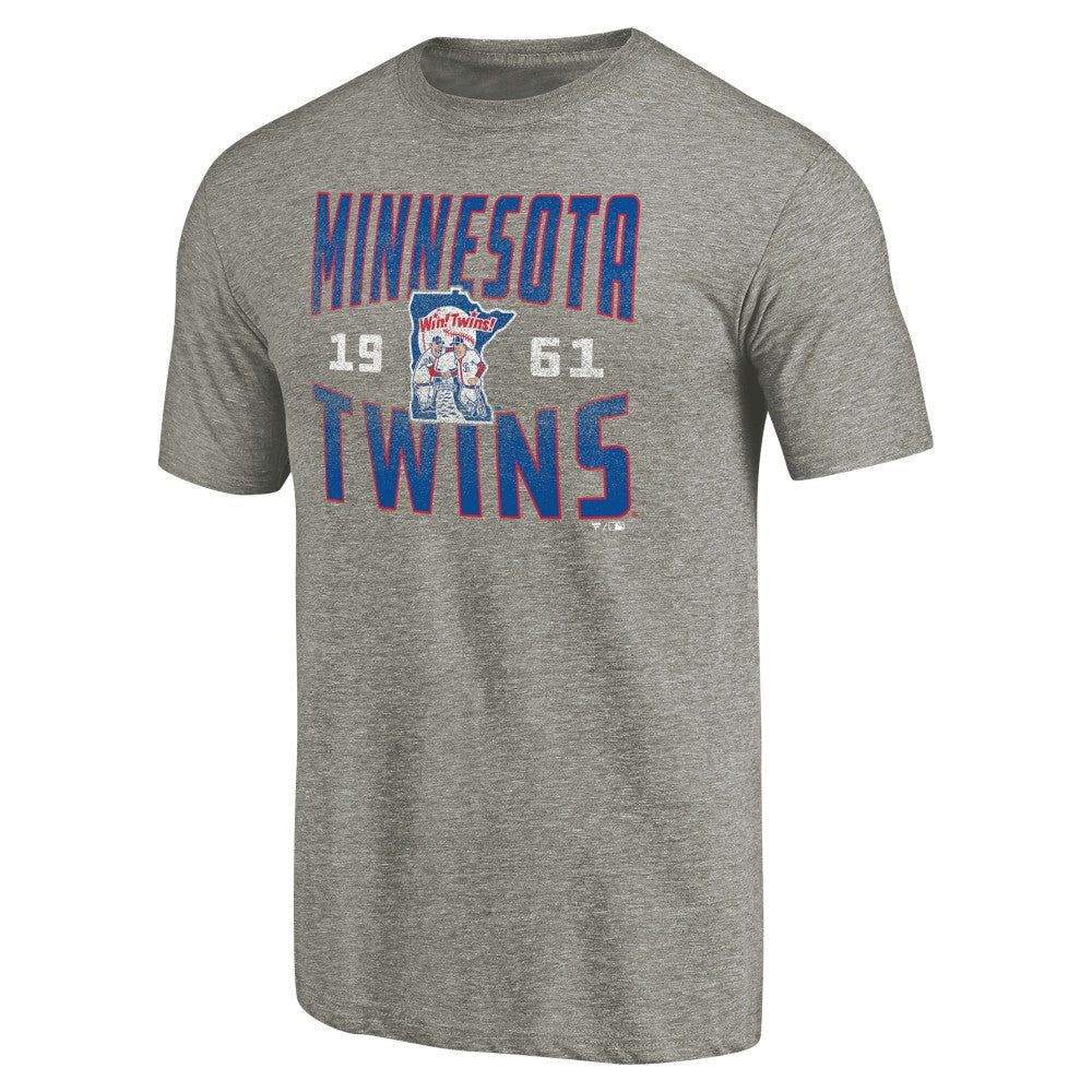 Minnesota Twins Cooperstown Collection Antique Stack Tri-Blend T-Shirt Gray