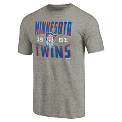 Minnesota Twins Cooperstown Collection Antique Stack Tri-Blend T-Shirt Gray
