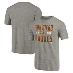 San Diego Padres Cooperstown Collection Antique Stack Tri-Blend T-Shirt Gray
