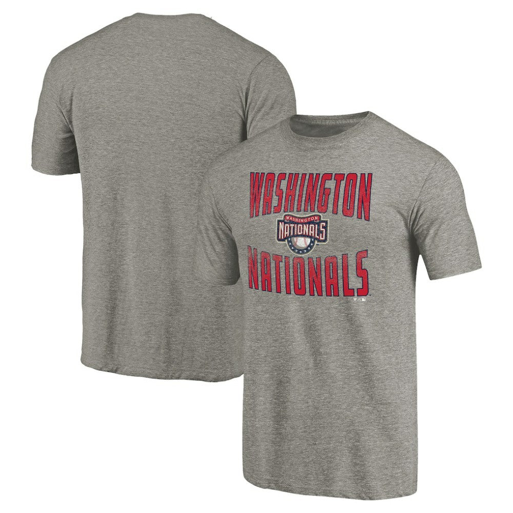 Washington Nationals Cooperstown Collection Antique Stack Tri-Blend T-Shirt Gray