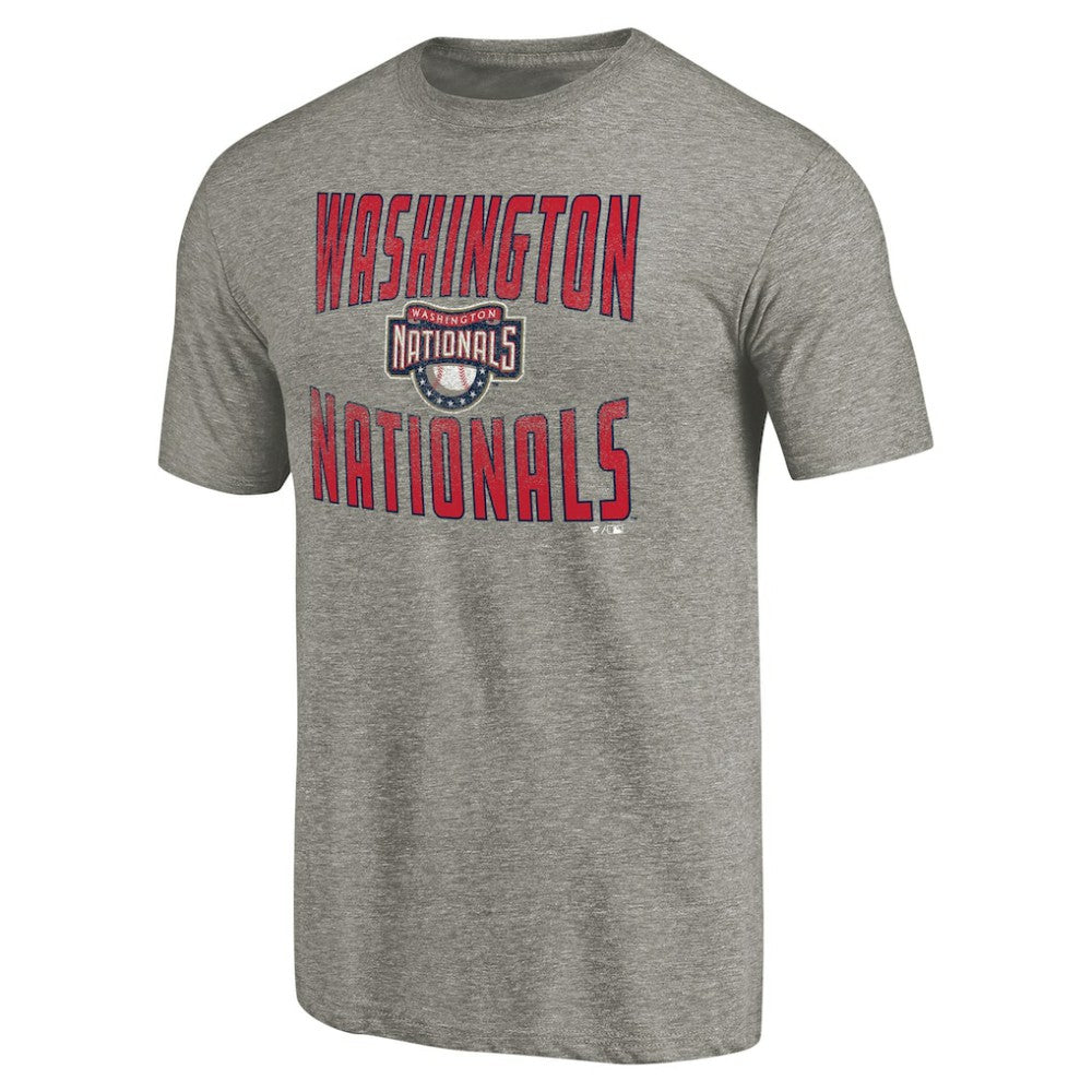 Washington Nationals Cooperstown Collection Antique Stack Tri-Blend T-Shirt Gray