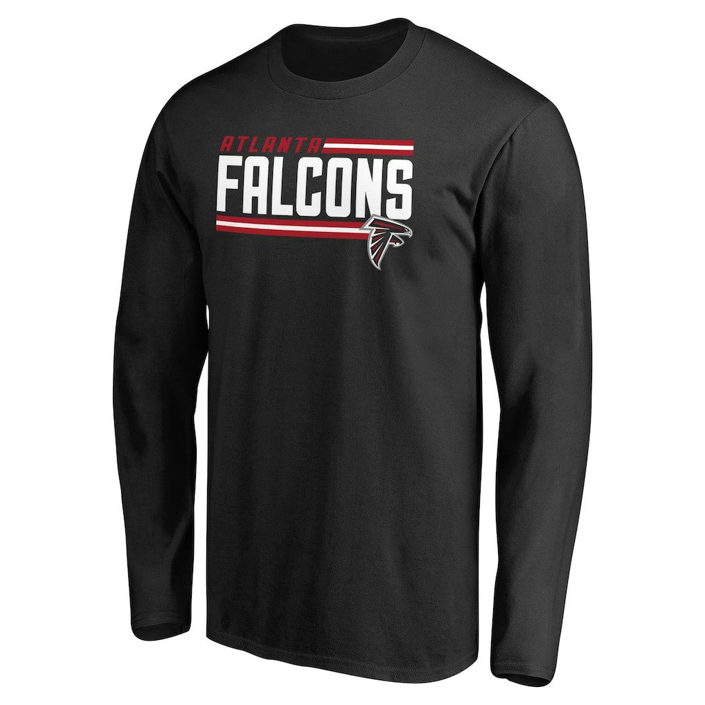Atlanta Falcons Iconic Collection On Side Stripe Long Sleeve T-Shirt - Black outlet