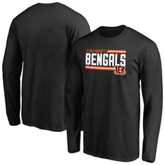 Cincinnati Bengals Iconic Collection On Side Stripe Long Sleeve T-Shirt - Black discount