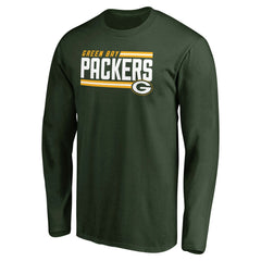 Green Bay Packers Iconic Collection On Side Stripe Long Sleeve T-Shirt - Green on sale