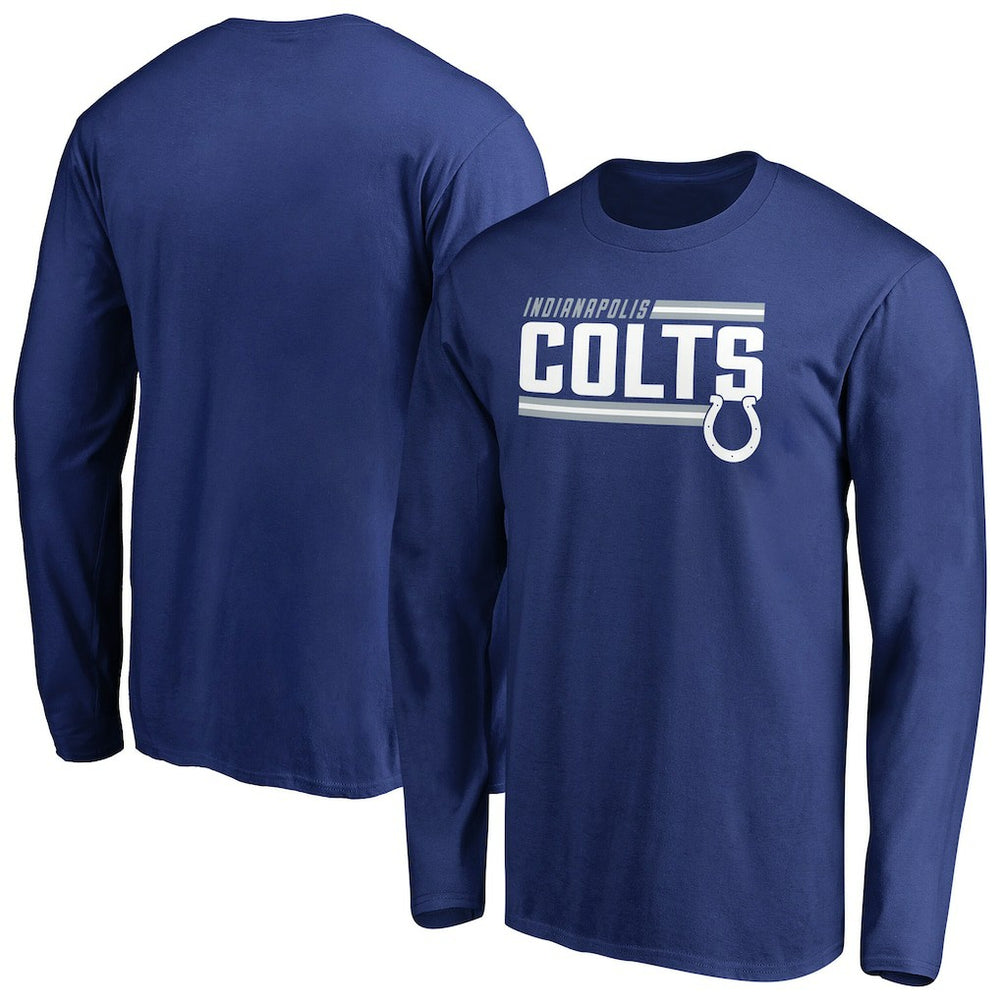 Indianapolis Colts Iconic Collection On Side Stripe Long Sleeve T-Shirt - Royal on sale