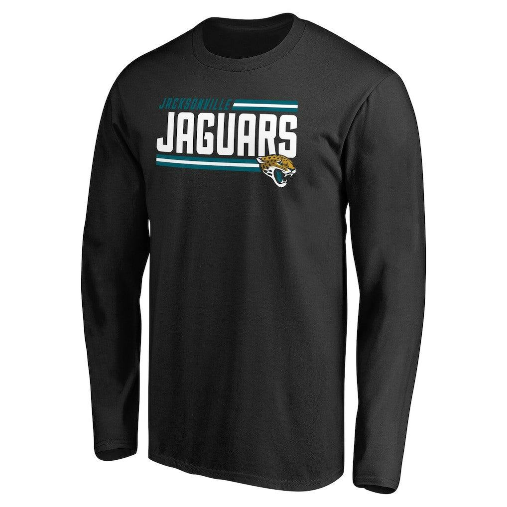 Jacksonville Jaguars Iconic Collection On Side Stripe Long Sleeve T-Shirt - Black on sale