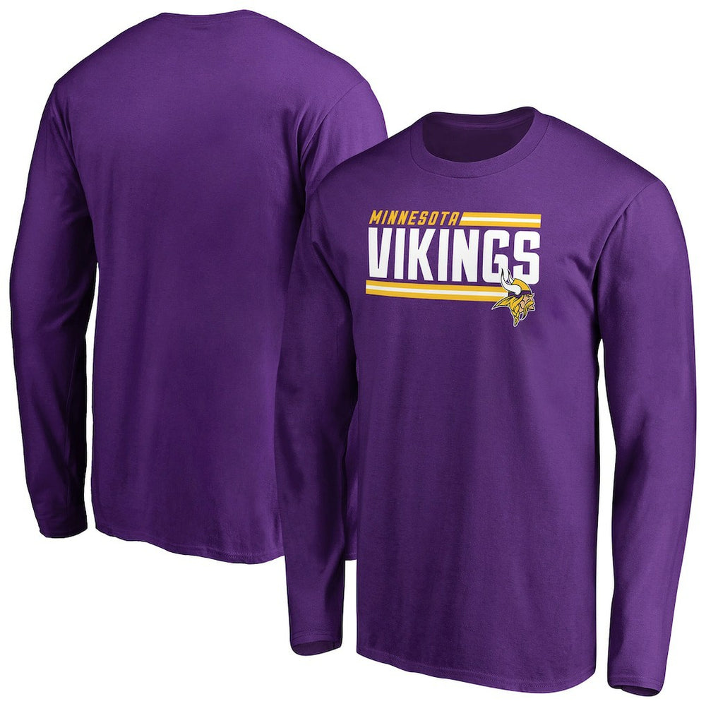 Minnesota Vikings Iconic Collection On Side Stripe Long Sleeve T-Shirt - Purple discount
