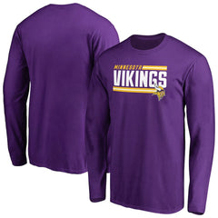 Minnesota Vikings Iconic Collection On Side Stripe Long Sleeve T-Shirt - Purple discount