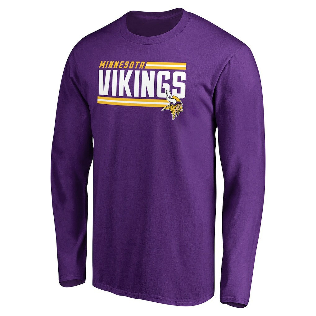 Minnesota Vikings Iconic Collection On Side Stripe Long Sleeve T-Shirt - Purple discount