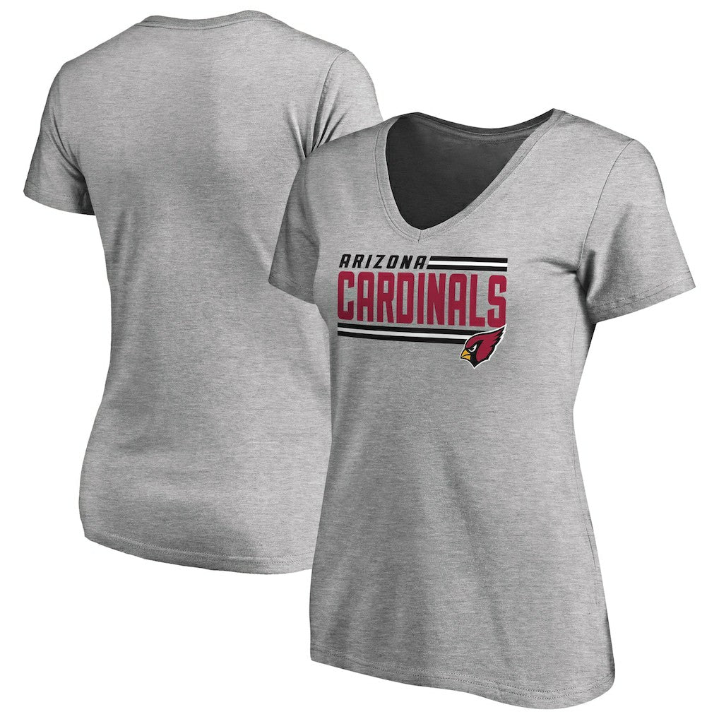 Arizona Cardinals Women's Iconic Collection On Side Stripe V-Neck T-Shirt - Heather Gray sale