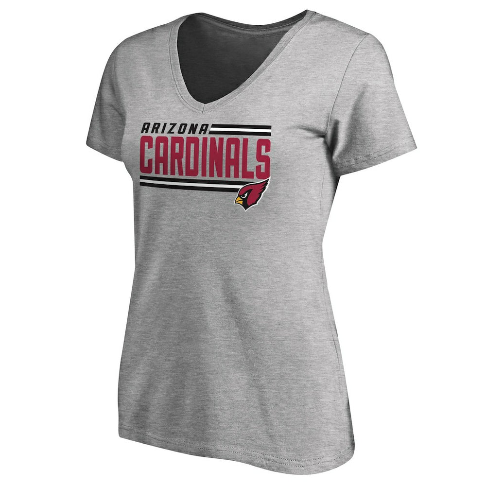 Arizona Cardinals Women's Iconic Collection On Side Stripe V-Neck T-Shirt - Heather Gray sale