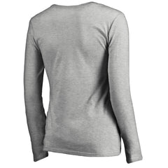 Detroit Lions Women's Iconic Collection On Side Stripe Long Sleeve V-Neck T-Shirt - Ash outlet