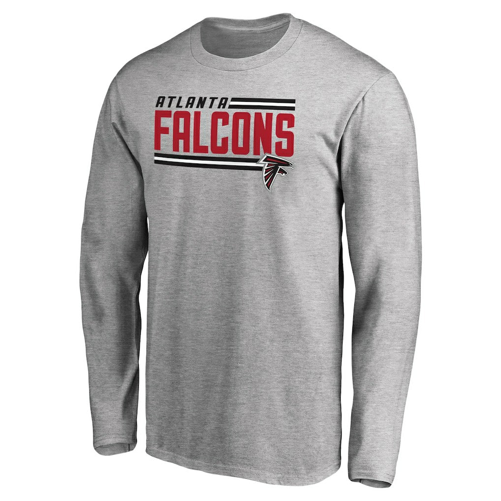 Atlanta Falcons Iconic Collection On Side Stripe Long Sleeve T-Shirt - Ash for sale