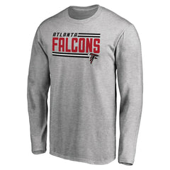Atlanta Falcons Iconic Collection On Side Stripe Long Sleeve T-Shirt - Ash for sale
