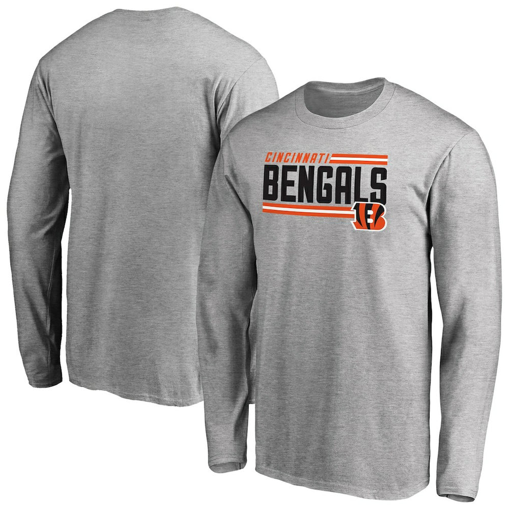 Cincinnati Bengals Iconic Collection On Side Stripe Long Sleeve T-Shirt - Ash online