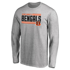 Cincinnati Bengals Iconic Collection On Side Stripe Long Sleeve T-Shirt - Ash online