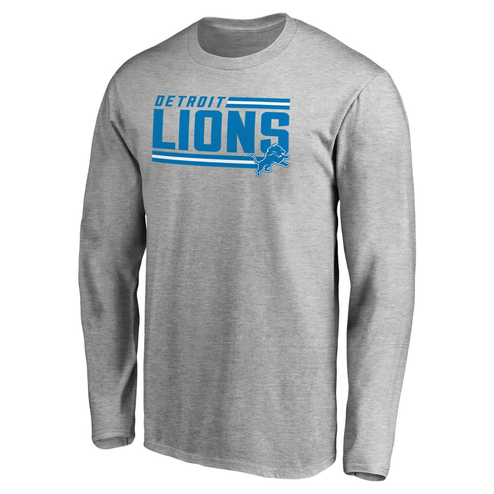 Detroit Lions Iconic Collection On Side Stripe Long Sleeve T-Shirt - Ash outlet