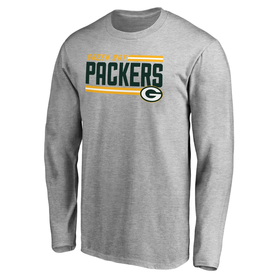 Green Bay Packers Iconic Collection On Side Stripe Long Sleeve T-Shirt - Ash discount