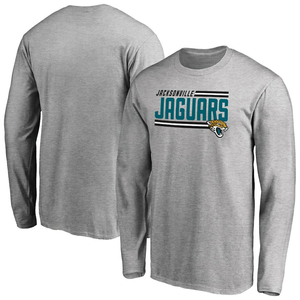 Jacksonville Jaguars Iconic Collection On Side Stripe Long Sleeve T-Shirt - Ash cheap
