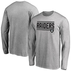 Las Vegas Raiders Iconic Collection On Side Stripe Long Sleeve T-Shirt - Ash cheap