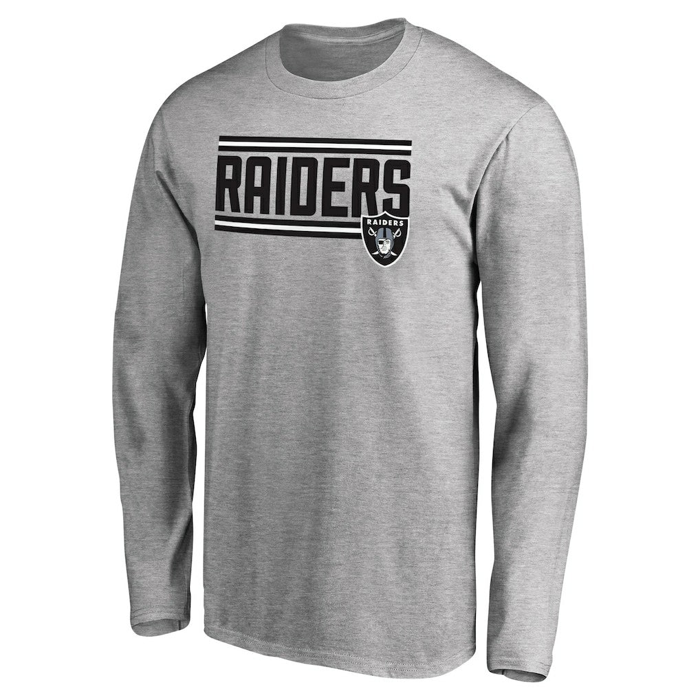 Las Vegas Raiders Iconic Collection On Side Stripe Long Sleeve T-Shirt - Ash cheap