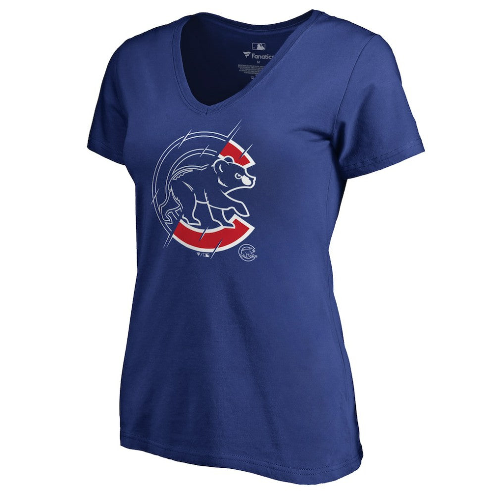 Chicago Cubs Women's X-Ray V-Neck T-Shirt Royal