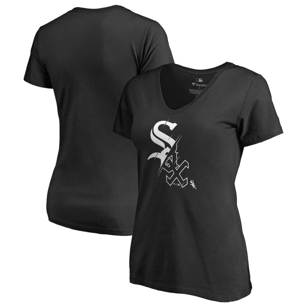 Chicago White Sox Women's X-Ray V-Neck T-Shirt Black