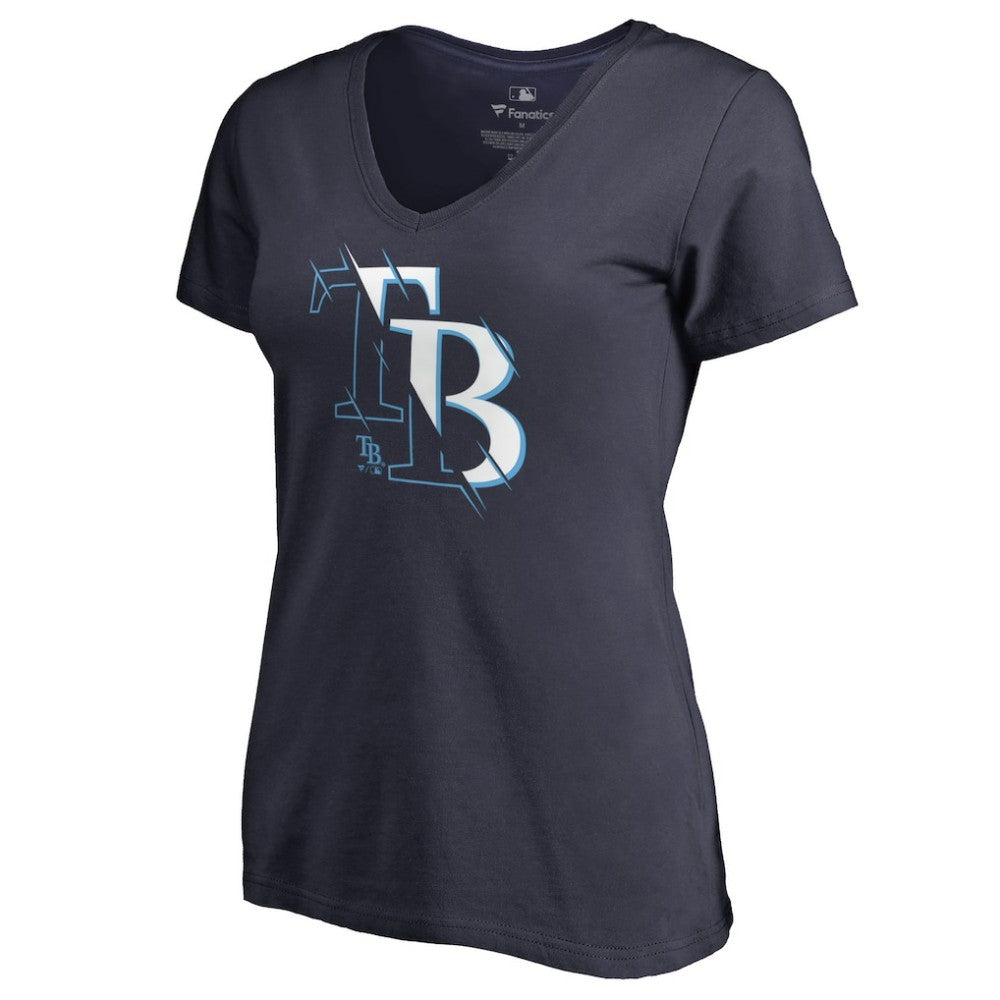 Tampa Bay Rays Women's X-Ray V-Neck T-Shirt Navy