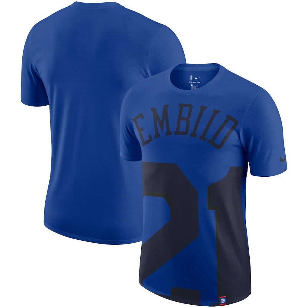 Joel Embiid Philadelphia 76ers Oversized Name & Number T-Shirt - Royal shop