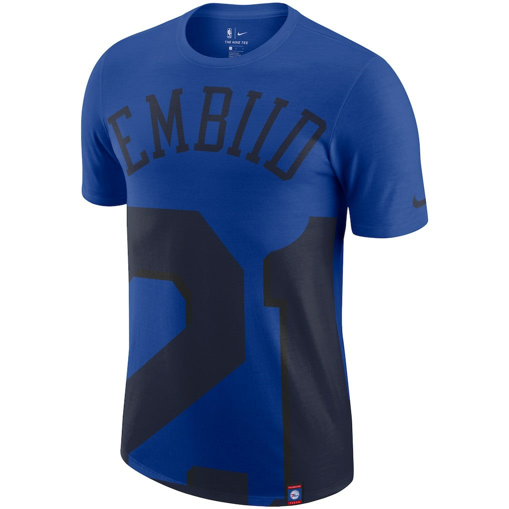 Joel Embiid Philadelphia 76ers Oversized Name & Number T-Shirt - Royal shop