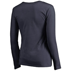 Chicago Bears Women's Iconic Collection Script Assist Long Sleeve V-Neck T-Shirt - Navy discount