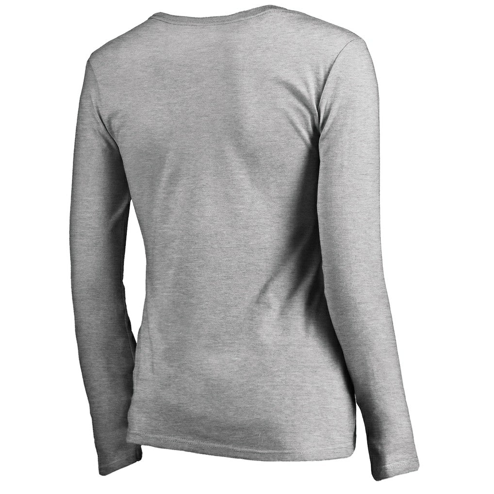 Miami Dolphins Women's Iconic Collection Script Assist Long Sleeve V-Neck T-Shirt - Ash cheap